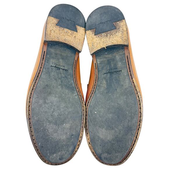 Salvatore Ferragamo Grandioso 2 Gancini Bit Leather Loafers Brown Size 11.5 EEE - Picture 9 of 13